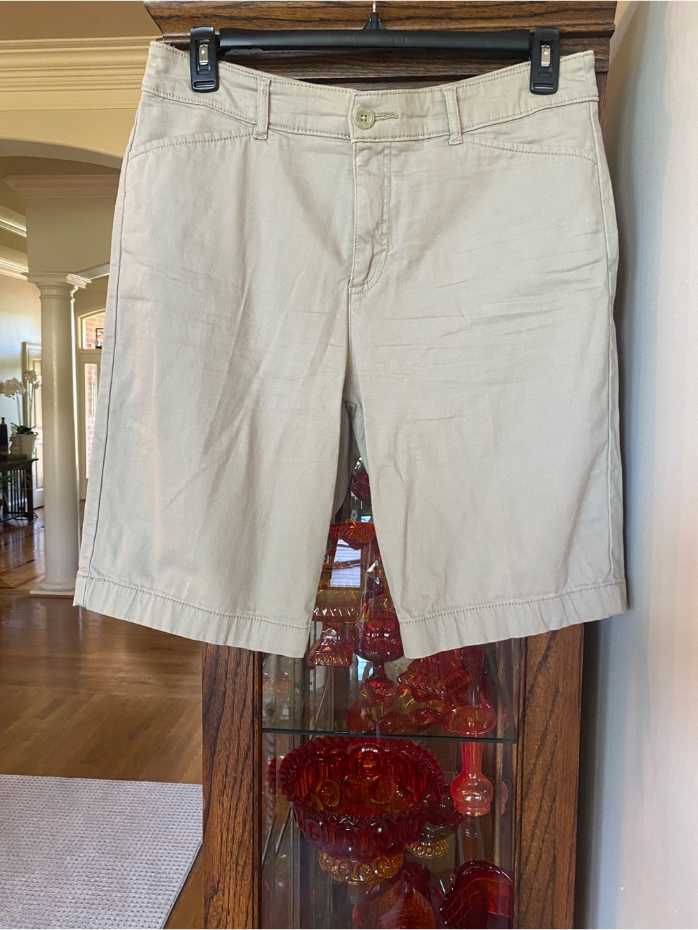 St. John's Bay Women’s Light Khaki Bermuda Shorts 14
